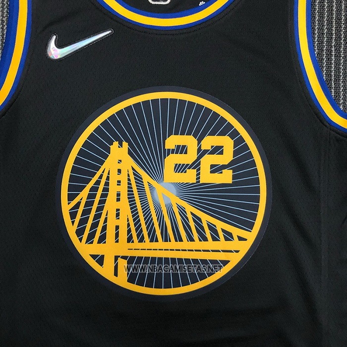 Camiseta Golden State Warriors Andrew Wiggins NO 22 Ciudad 2021-22 Negro